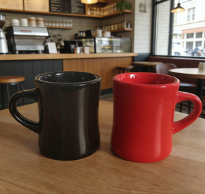 แก้วเซรามิคทรงเอววินเทจ แก้วกาแฟโค้งหลากสี - Product Image 5