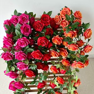 Rose artificielle Merry Rose, fleur en soie à suspendre au mur, décoration de mariage, décoration de la maison, fabrication artisanale en Chine - Product Image 4