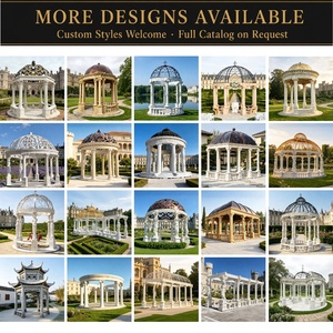 Gazebo Europeo Grande YOUFINE Tallado a Mano en Mármol con Estatuas de Cariatides y Columnas de Hierro Dorado con Cúpula <span class=keywords><strong>para</strong></span> Jardín de Palacio - Product Image 2