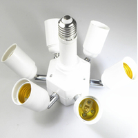 Adaptateur Convertisseur d'Extension E26, Support de Lampe Réglable 7-en-1, Répartiteur de Douille 6+1 E27, Convertisseur d'Ampoule