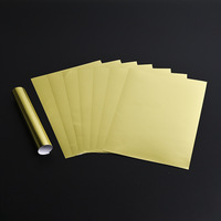 Laserjet A3 Papier autocollant imprimable en PET brillant et doré Feuille d'étiquettes en vinyle imperméable pour imprimante à toner