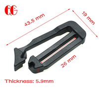 Boucle de sangle en plastique de 25 mm, clips de connexion Molle de 1 pouce, clips de verrouillage à extrémité ouverte, glissières à trois glissières pour boucle de sangle, clips de sac à dos