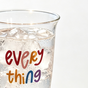Bicchiere in Vetro Trasparente con Stampa Colorata 'Everything Will Be Okay', Tazza da Caffè Riutilizzabile <span class=keywords><strong>per</strong></span> Casa e Feste - Product Image 3