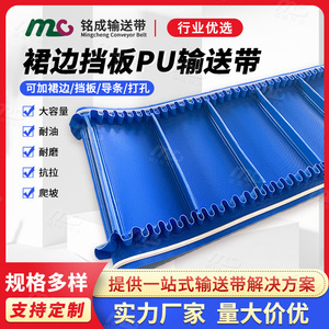 Green Skirt <b>Plate</b> Conveyor Belt With <b>Side</b> Walls For Incline Material Handling - Product Image 4