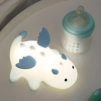 Veilleuse LED moderne blanc chaud en silicone, motif dessin animé Dragon Lait, tactile, pour chambre d'enfant, chevet, mur de fond, salon