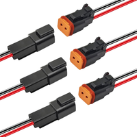 Konektor Listrik Otomotif 14 AWG 2 Pin DT Tahan Air, Konduktor Tembaga, Isolasi PVC, Male Female untuk Kabel Harness Mobil