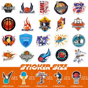 สติกเกอร์บาสเก็ตบอลลายกราฟฟิตี สไตล์อเมริกัน สำหรับกีฬาใหม่ NBA ลายดาวบาสเก็ตบอล - Product Image 3