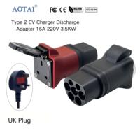 Adaptor Pengisian Daya AOTAI 3.5KW 16A 220V V2L Tipe 2 Female ke Soket UK untuk Stasiun Pengisian Daya
