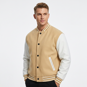 SAAR INDUSTRIES SI-VJ-27 School Custom Made Unisex Winter Varsity <b>Jackets</b> Wool Sleeves Breathable Eco-Friendly Windproof Front - Product Image 1