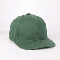 Topi Baseball 5 Panel Hijau Bordir 3D Logo Custom Snapback Bernapas Unisex Olahraga Luar Ruangan