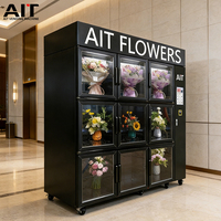 Distributeur automatique de fleurs à écran tactile refroidi par air AIT, options de paiement multiples, petite et moyenne taille, sans personnel, en libre-service, basé sur le cloud