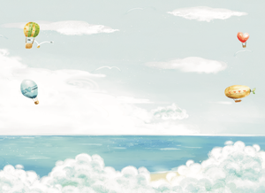 Papier peint mural style peinture à l'huile, voilier marin, dessin animé, <span class=keywords><strong>montgolfière</strong></span>, imperméable, écologique, pour chambre <span class=keywords><strong>de</strong></span> bébé et chambre à coucher - Product Image 3