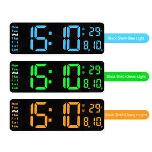 Horloge murale numérique grande taille avec télécommande, affichage LED, système d'alarme, température et humidité, montre <span class=keywords><strong>électronique</strong></span> intelligente - Product Image 2