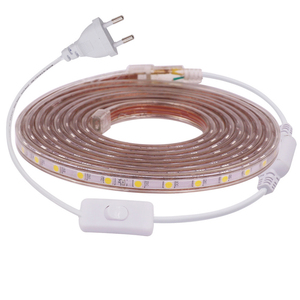 Bande lumineuse <span class=keywords><strong>LED</strong></span> avec interrupteur ue/US, <span class=keywords><strong>ruban</strong></span> d'éclairage étanche, Flexible, 60 diodes, 5050 220/110V, WIFI RGB, blanc - Product Image 1