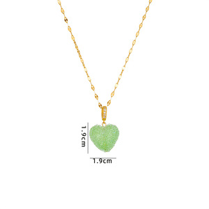 Chic Gummy Gold Plated Multi <strong>Colored</strong> Red Crystal <strong>Puffy</strong> <strong>Heart</strong> <strong>Pendant</strong> Valentine's Day Sweet Love Necklace for Women - Product Image 6