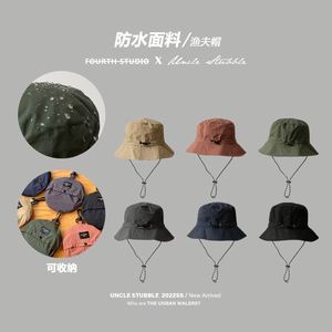 Vente en gros de casquette de pêcheur imperméable à séchage rapide casquette de randonnée en plein air chapeau de pêcheur hommes femmes chapeau de soleil chapeau seau avec ficelle - Product Image 6