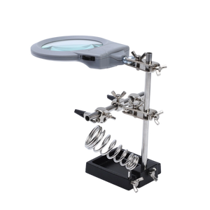 90mm 3 Dio Desktop multifunzione mano lente d'ingrandimento supporto ferro saldatore con luce a Led - Product Image 3