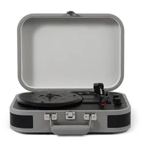 Retro vinyl LP turntable record player suitcase cassette recorder player portable handle turntable