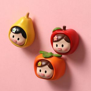 Imán Decorativo de Hierro con Diseño de Frutas (Manzana, Pera, Caqui) para Refrigerador, Adhesivo Magnético Creativo para Pared - Product Image 3