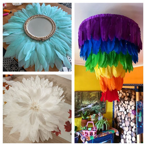 Artesanías hechas a mano, accesorios para bodas, plumas de pato de ganso teñidas naturales, adornos de patrón blanqueado para Pumas, pluma de ganso Real - Product Image 4