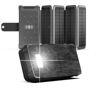 Cargador Portátil ES-B03 <span class=keywords><strong>Pawor</strong></span> Banks, Inalámbrico, 10000 mAh, Carga Rápida 3, Energía Solar, Plegable, USB, Exbom - Product Image 1