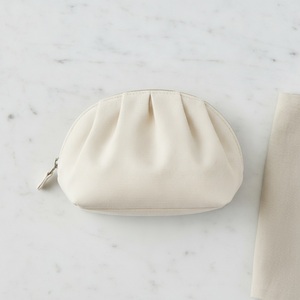 Cosmetic <b>Bag</b> Dumpling Shaped Canvas Pleated Half Moon <b>Zip</b> Pouch Kawaii Novelty Custom Logo Bulk - Product Image 2