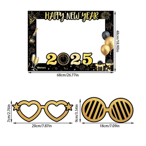 อุปกรณ์ประกอบฉากถ่ายรูปปีใหม่ DAMAI ธีมปีใหม่ 2025 กรอบรูปถือได้สีดำทอง อุปกรณ์ประกอบฉากถ่ายรูปสำหรับตกแต่งงานปาร์ตี้ - Product Image 6