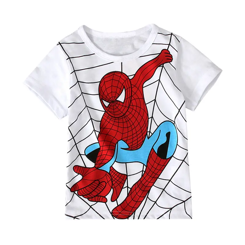 Tcxw Jongens Korte Mouw Katoenen Kinderen Zomerkleding Baby Half Mouw Kids Top Modieuze Knappe Spiderman Jongens T-Shirt