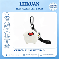 Porte-clés en peluche blanche Kawaii avec cœur rouge souriant, adorable animal en peluche, pendentif de sac, sangle noire, accessoire cadeau
