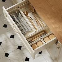 Organisateur de tiroir en plastique PP de style japonais, séparateur de couverts rétractable, boîte de rangement multifonctionnelle pour fournitures de bureau