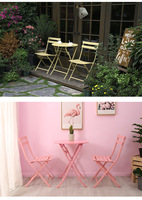 Meubles d'extérieur, table et chaises pliantes en fer, style moderne et simple, pour cour, balcon, café, parc