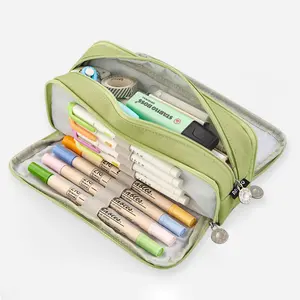 Große Kapazität Tasche Bleistifte tui mit 3 Fächern Schreibwaren Aufbewahrung Make-up Tasche