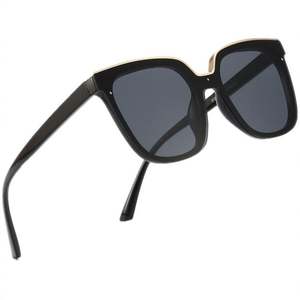 Gafas de Sol Cuadradas Extra Grandes con Logotipo Personalizado, Diseño Retro 2025, Montura Negra Grande, Protección UV400 para Mujer - Product Image 5