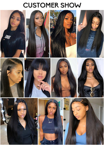Muestra Gratis Aliexpress Cabello Humano Virgen Brasileño Remy Liso Sedoso Ondulado de 40 Pulgadas Sin Pegamento para Encaje Transparente 4x4 Completo - Product Image 6