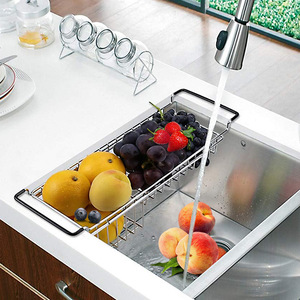 Panier télescopique en acier inoxydable 304, style étroit, pour rangement de savon à vaisselle, organiseur d'évier de cuisine - Product Image 2
