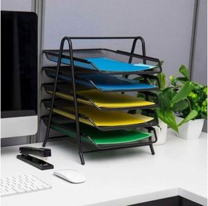 5 Tier Office <b>File</b> <b>Tray</b> A4 Desk Tidy Organiser <b>File</b> Holder Mesh in <b>Tray</b> Desk Organiser Sliding Document Storage Letter <b>Trays</b> - Product Image 5