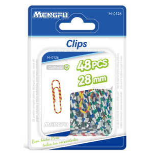 Clip per Carta con Motivo Zebrato Mengfu M-0126, Set da 48 Pezzi da 28mm, per Ufficio e Scuola, Composte da Metallo, Magnete e Plastica - Product Image 1
