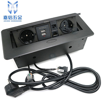 Prise de courant escamotable de table de conférence JiaXin 240V 12A, norme européenne, prise de bureau