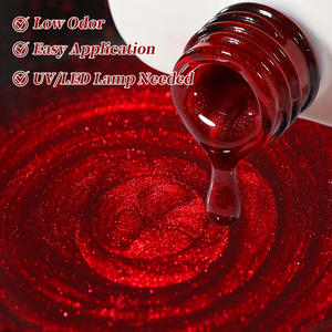 BORN PRETTY Esmalte de Uñas Magnético Rojo Ojo de Gato 10ml con Cuentas de Cristal Brillantes, Barniz UV LED Removible para Salón, Uñas Rojas Cristalinas - Product Image 6