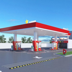 مواد عالية القوة تصميم محطة غاز مسبقة الصنع محطة غاز مظلة محطة وقود بناء محطة بنزين - Product Image 5