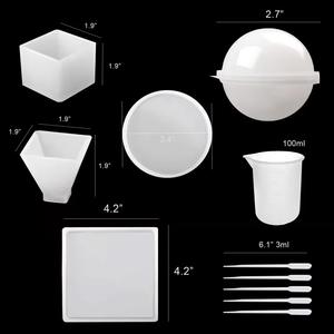 Moule en silicone pour résine, lot de 5, pour sous-verres géodes DIY, artisanat fait main, pour art en résine époxy, décoration intérieure - Product Image 4