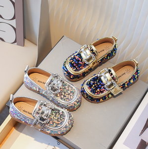 Girls Retro <b>Shoes</b> <b>Soft</b> Comfortable Glitter Loafers on British Style Children <b>Soft</b> Thick Bottom Flats <b>Shoes</b> - Product Image 2