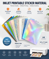 Papier autocollant en vinyle Yupo, imprimable par jet d'encre, 8,5 x 11 A4, imperméable, mat, brillant, pour imprimante laser et jet d'encre