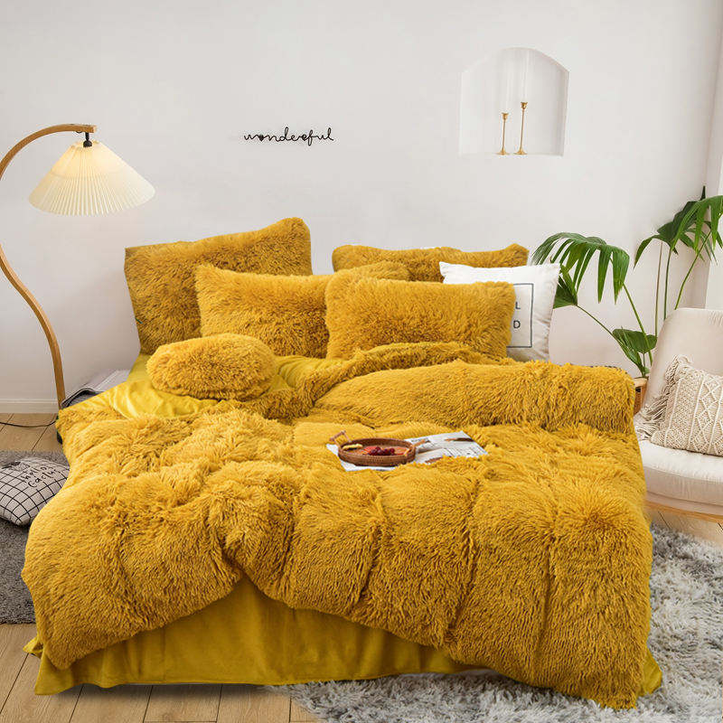 Smoofy Fluffy Queen Comforter Set, Faux Fur Comforter Set Queen Size