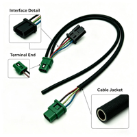 A00006 BeiXing Kabel Harness Mobil Kustom untuk Otomotif, Inti Tembaga PVC IP66 12V 860mm