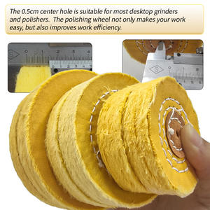 研磨バフ3 "4" 5 "6" 研磨コットン研磨ホイール黄色コットンパッド50層コットン研磨ホイール - Product Image 4