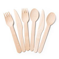 Couverts en bois naturel pur, jetables, fourchette, cuillère, couteau, écologiques, biodégradables, vaisselle en bois pour pique-nique