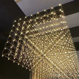 Customization hotel lobby light cube star sales department sand table large engineering hall modern LED chandelier