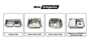 Leimfactory อ่างล้างจานสแตนเลส2หลุมหนา0.75มม. 8146ทันสมัยสำหรับใช้ในครัวเรือน - Product Image 6