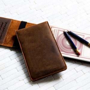 Leather Scorecard Holder Cover case Customized Cattlehide Leather Golf Scorecard Yardage Book Holder - Product Image 4